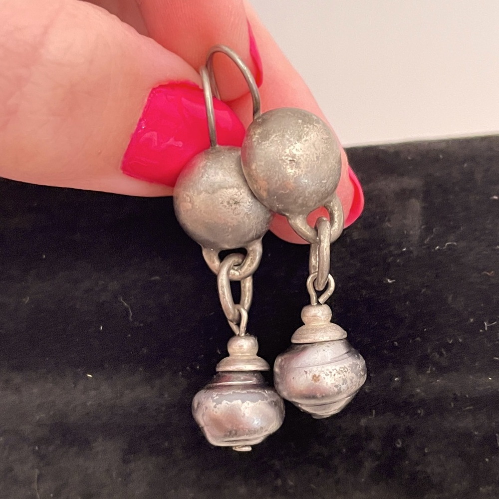 Vintage Silver Tone Fall Autumn Halloween Grunge Punk Whimsical Goth Earrings